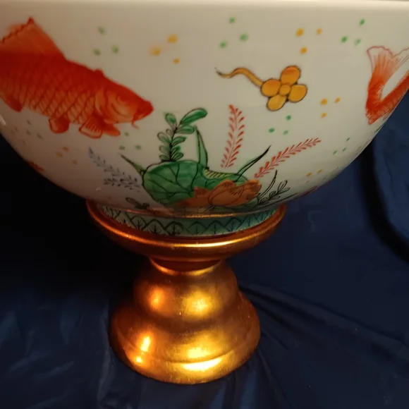 VTG Andrea By Sadek Chinese Porcelain Fish Themed Punch